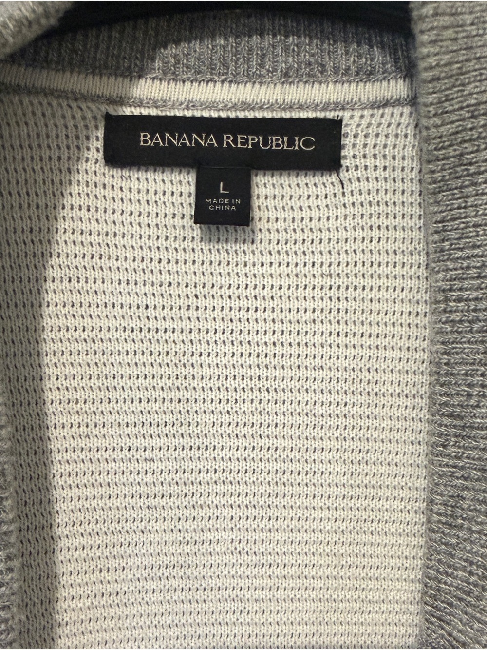 Banana Republic Gray Zip-Up Men's Sweater - Picture 2 of 4